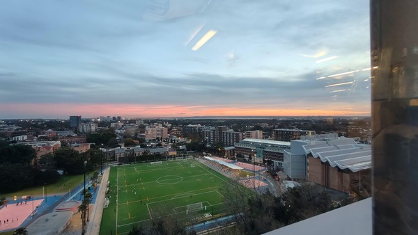 Sunset from the lab window on the 10th floor